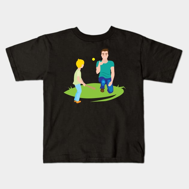 Father s Day baseball Kids T-Shirt by holidaystore